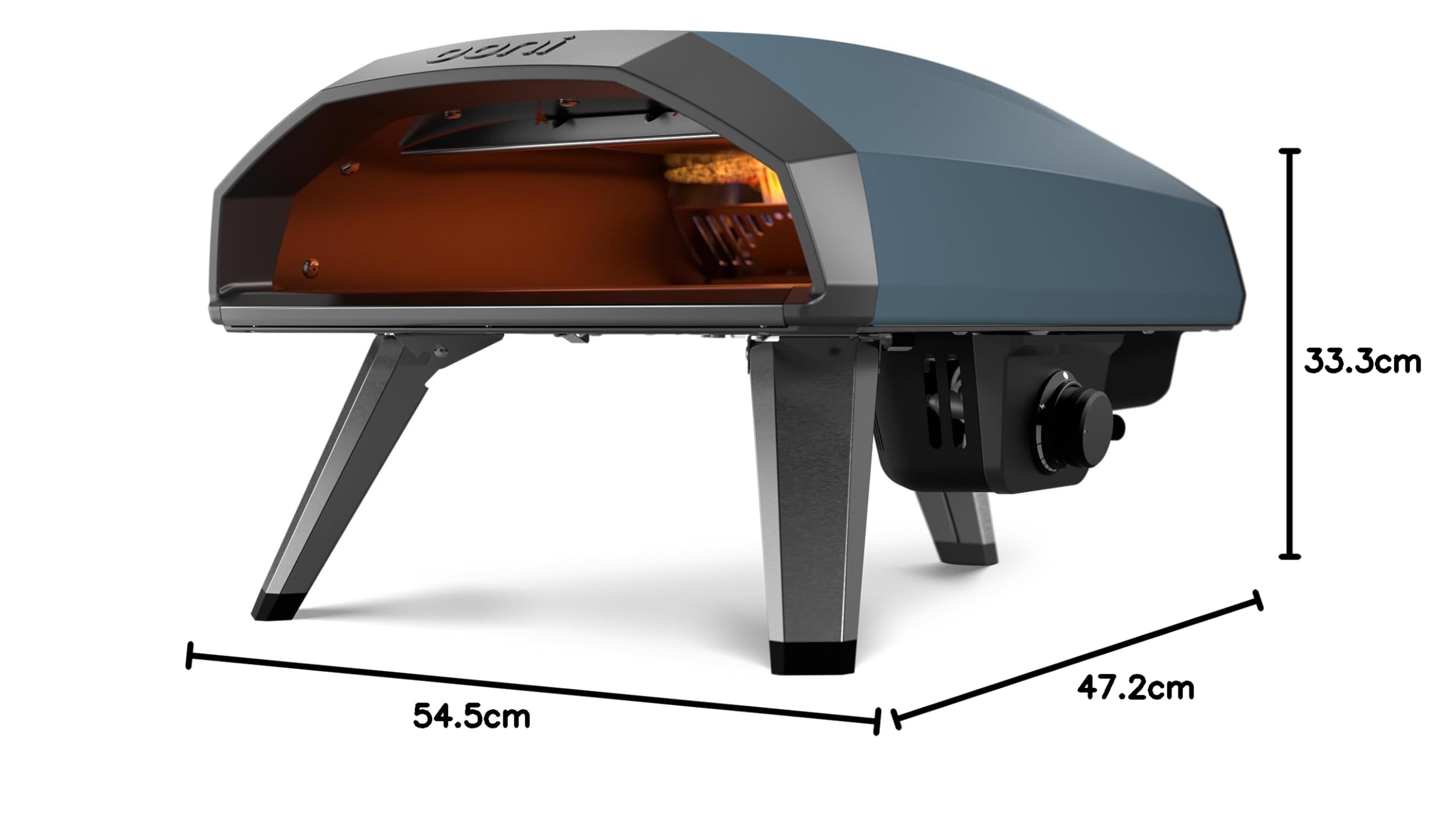 Ooni Koda 2 Horno de Pizza a Gas 14" – Azul Pizarra – Horno Para Pizza a Gas Portátil con Tecnología G2 – Compacto y Potente – Pizza Napolitana en 60 Segundos – Ooni Pizza Oven (37 mbar)