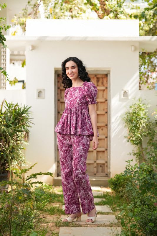 Image of Trendy Queen Co Ord Set | Casual Wear Pant Top Set | Fancy Co-Ord Set | Full Pair Set | Coord Sets for Women | Top Pant Set (SD791)