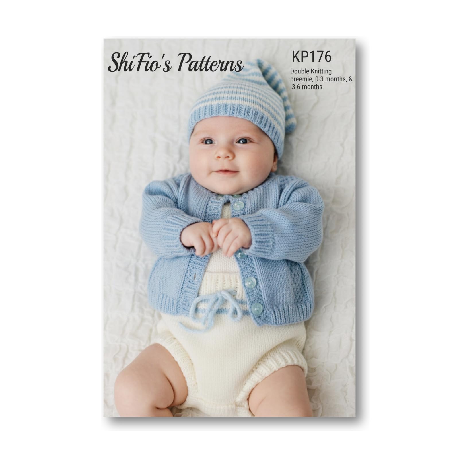 Knitting Pattern for Baby Cardigan, Dungaree Shorts and Wee Willie Winkie Hat, Baby Knitting Pattern, Premature, 0-3mths, 3-6mths, Double Knitting, KP176