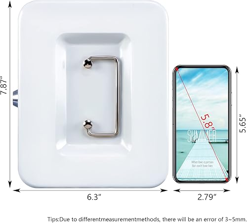 Miniatura 2 de Caja de caudales KYODOLED con bandeja para el dinero, pequeña caja de seguridad con cerradura de llave, cajón de caudales, de color rojo, negro,