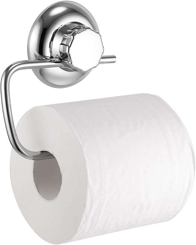 MaxHold Fúrás Nélküli WC-Papír Tartó - Tapadókorongos Vákuum Rendszer - Rozsdamentes Acél - 10 kg Teherbírás - Fürdőszobába és Konyhába