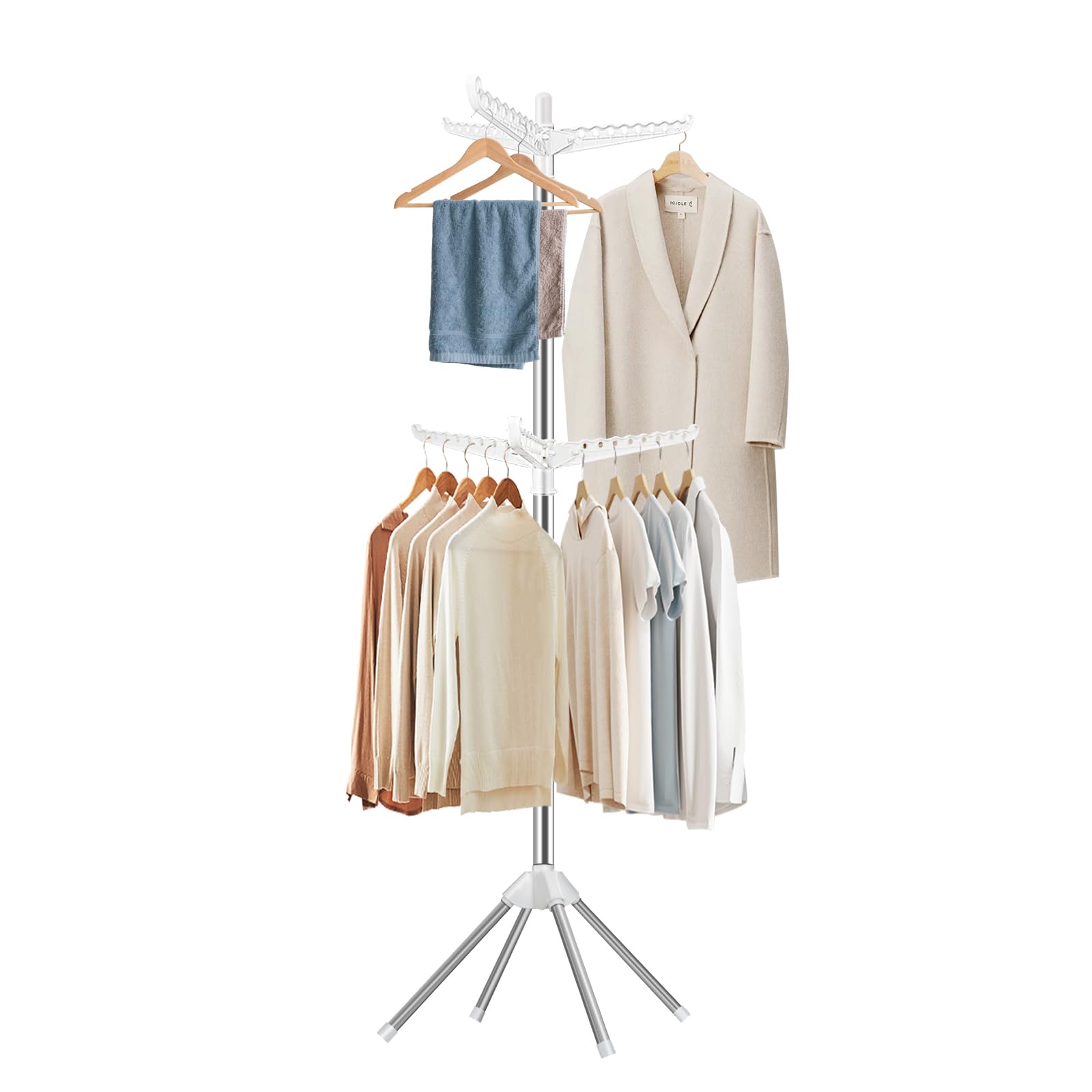 Photo 1 of ***MISSING PARTS***
SUYU Clothes Drying Rack,Folding Clothes Drying Tree, 2 Layer with 6 Rotatable Arms,72-Inch Indoor Clothes Rack,Stainless Steel,4 Legs,White and Silver SNJ202