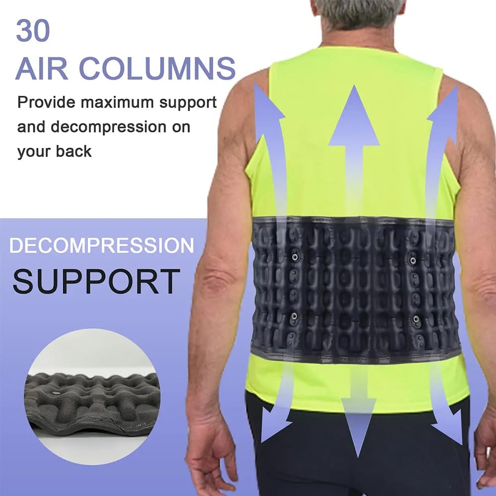 NEWFUN Ceinture Lombaire，Ceintures Lombaires，Ceinture gonflable, dispositif de traction, pour le soulagement des douleurs musculaires du dos et la prévention des blessures Correction de la posture