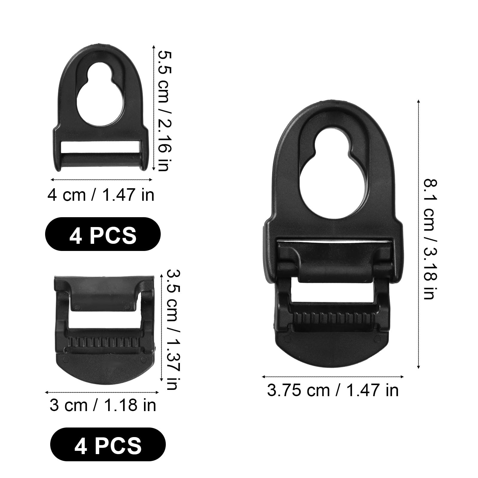 4 Sets Kayak Seat Clips, Kayak Seat Clips and Hooks Seat Buckle Kayak Seat Repair Kit Compatible with Lifetime Boat Kayak, Kayak Accessories and Replacement Parts