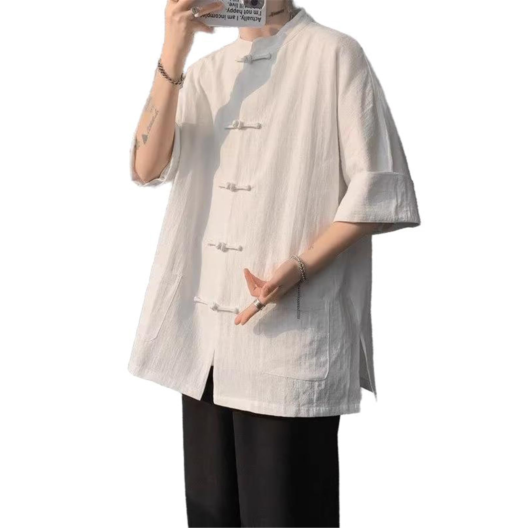 GUOYUXIAO Männer-Hemd, große Größe, Chino-Oberteil.