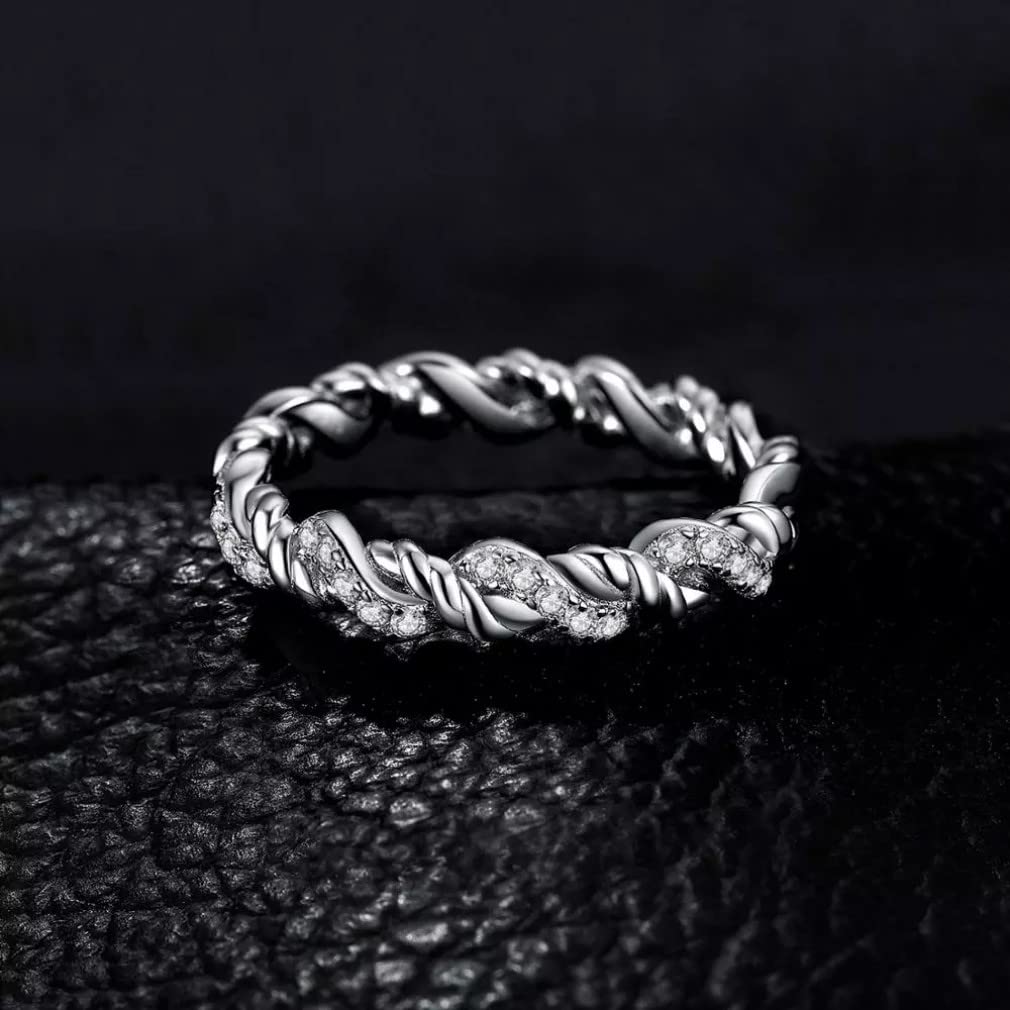 925 Sterling Silber Zirkonia Ring Ehering Jahrestagsring für Frauen