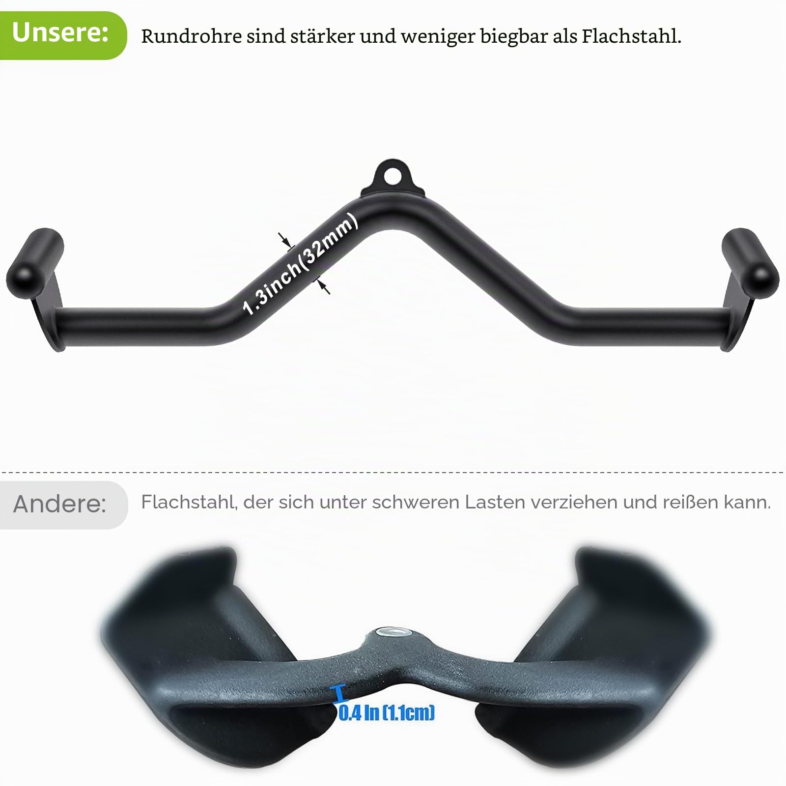 Kipika Latzugstangen Kabelmaschinenbefestigung, Rudern T-Bar V-Stange Set, Rückenkrafttraining, Griffe für Kabelmaschine, Rudergerät, 30,5 cm, 50,8 cm, 61 cm, 71,1 cm, 81,3 cm, fünf Größen
