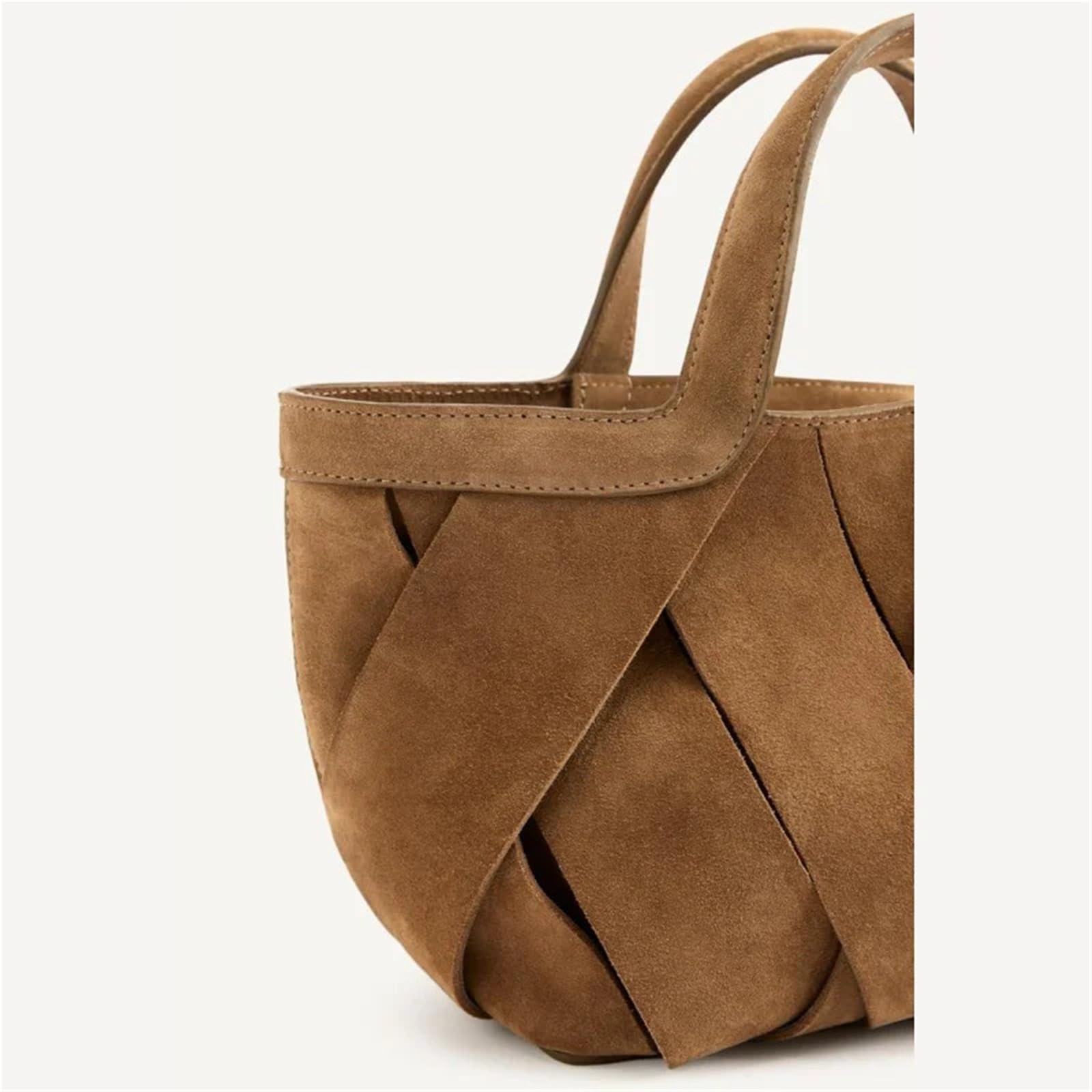 Geflochtene Tasche Leder Mini-Shopper-Tasche aus Wildleder for Damen, Luxus-Design, neue Handtaschen for, einfarbige gewebte Tragetaschen Einkaufen