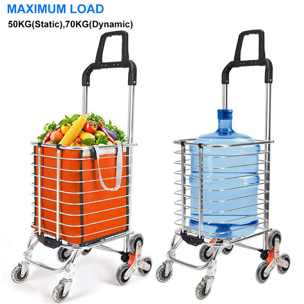 Grocery Cart RUBYOH Folding Shopping Cart Stair Climbing Cart
