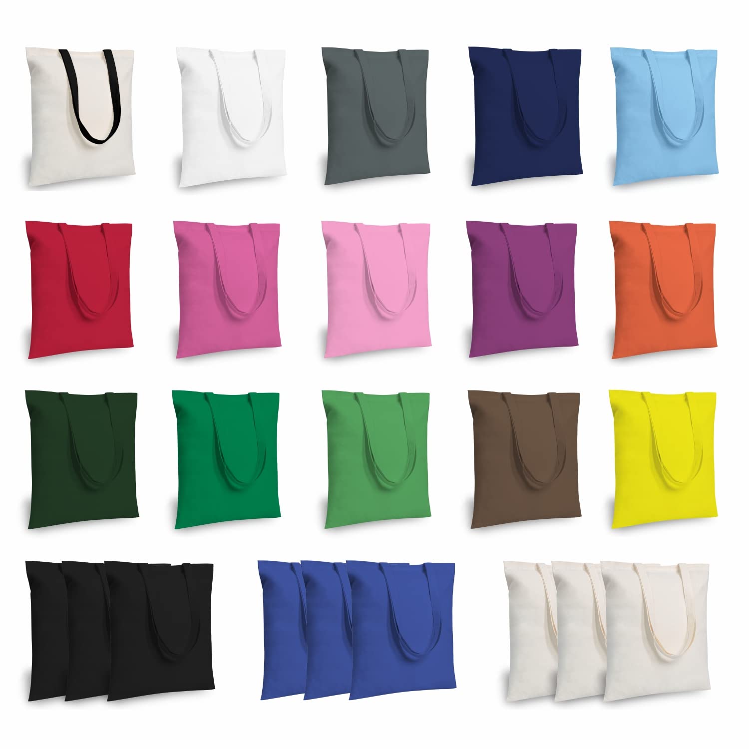 TOPDesign 24-Pack Economical 16"x15" Cotton Tote Bag, Lightweight Medium Reusable Grocery Shopping Cloth Bags, Suitable for DIY, Advertising, Promotion, Gift, Activity
