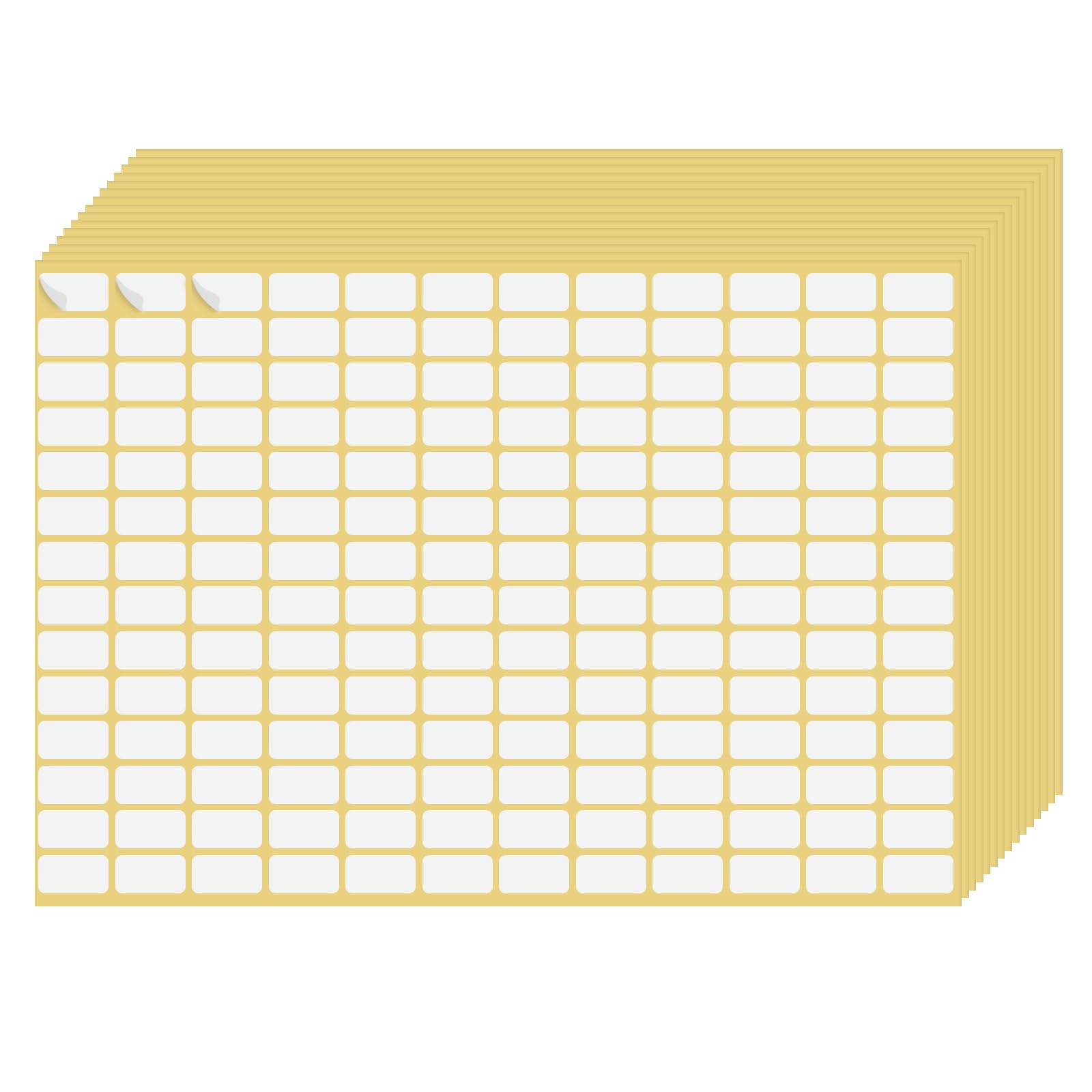 2520 Pcs White Removable Rectangular Labels - Small Sticky Blank Self-Adhesive Writable Price Tags for Envelopes File Folders Jars Boxes (9 * 16MM) 15 Sheets