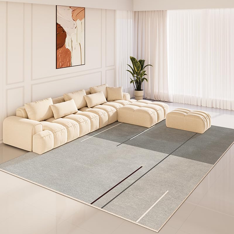 Tapis antidérapant et lavable 80x120cm design moderne beige gris