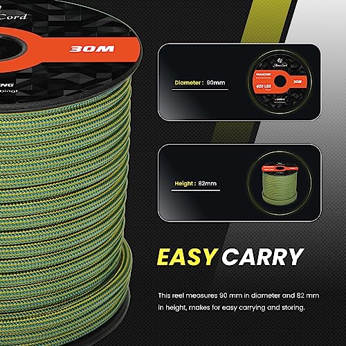 Abma Cord Paracord 620 lbs 4mm 9 Strands 100% Nylon 30M - King Tut, Stripes-king Tut, 30 Meters - Image 2
