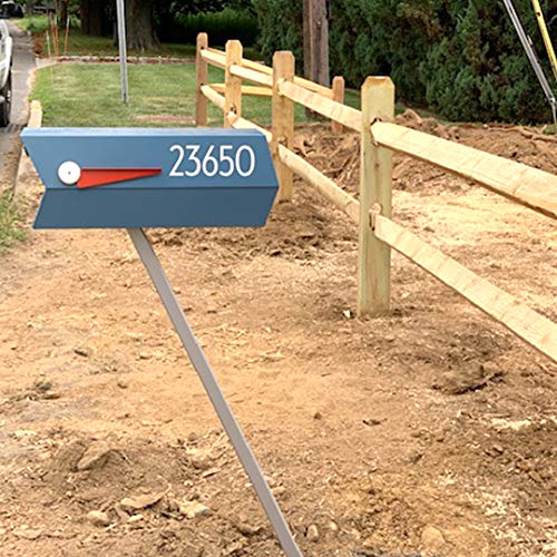 Modbox Usa Mid-Century Modern Curbside Mailbox | Solid Color (Satin Blue) #TOP4