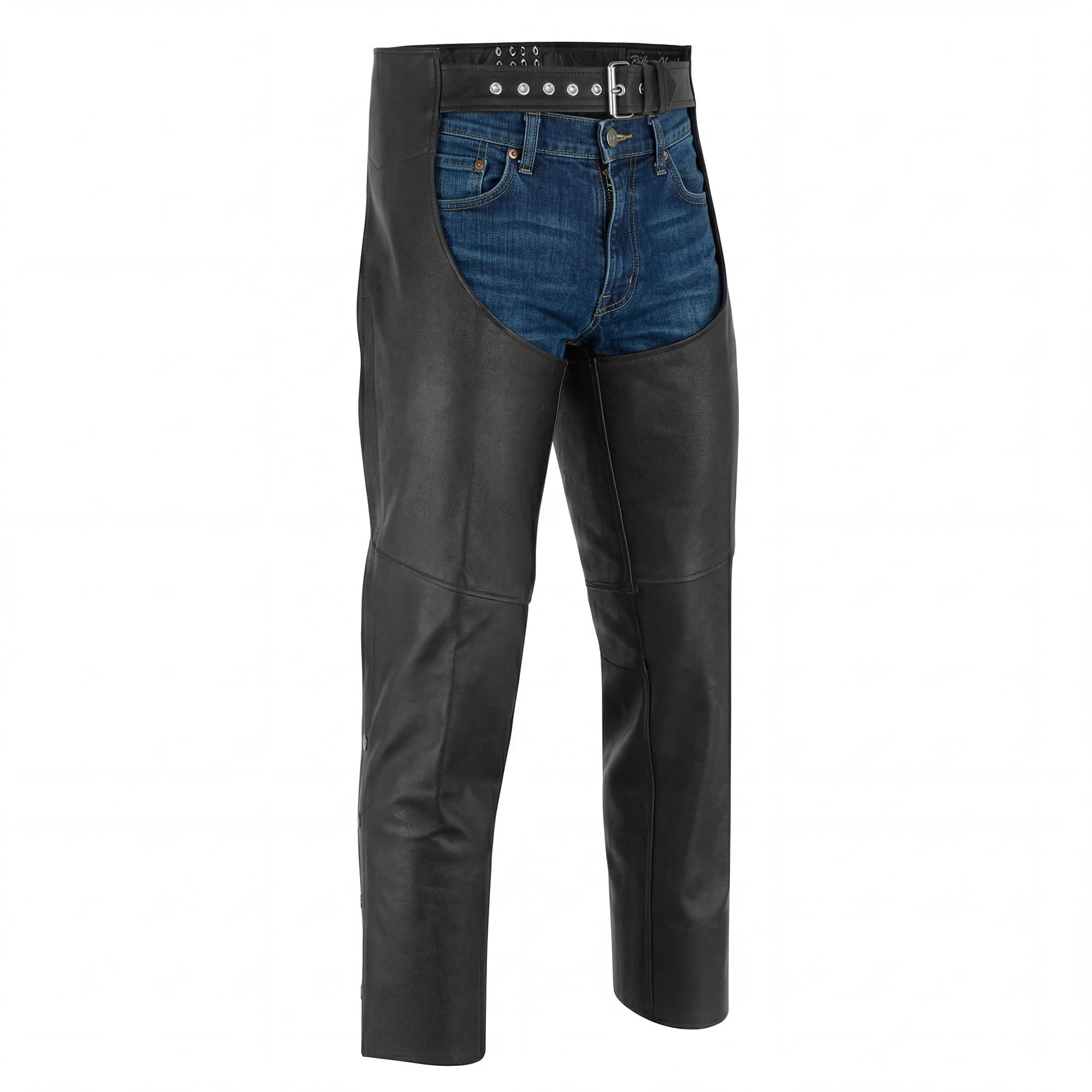 Daniel Smart Motorrad-Lederchaps für alle Jahreszeiten, Unisex, Biker-Chaps mit anpassbarer Passform