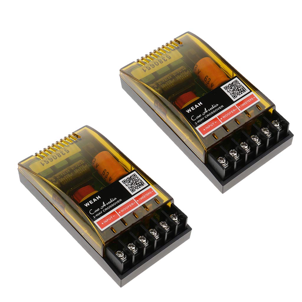 kesoto 2pcs Regolabile Alti/Bassi Divisore Frequenza Audio a 2 Vie Crossover Filtro Altoparlante Subwoofer