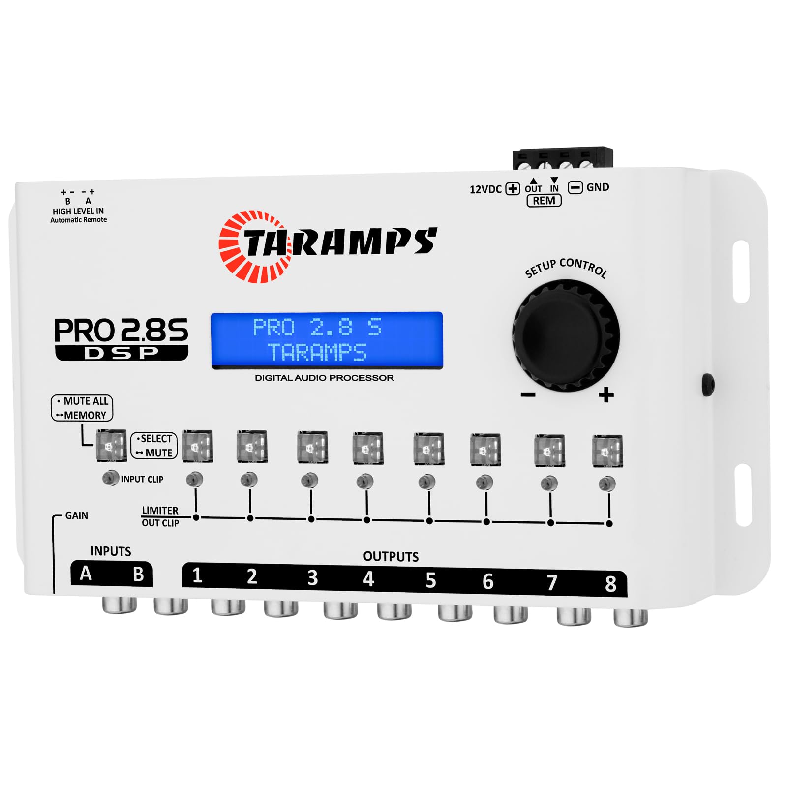 Taramps Pro 2.8S White - Ecualizador de procesador de audio de 8 vías