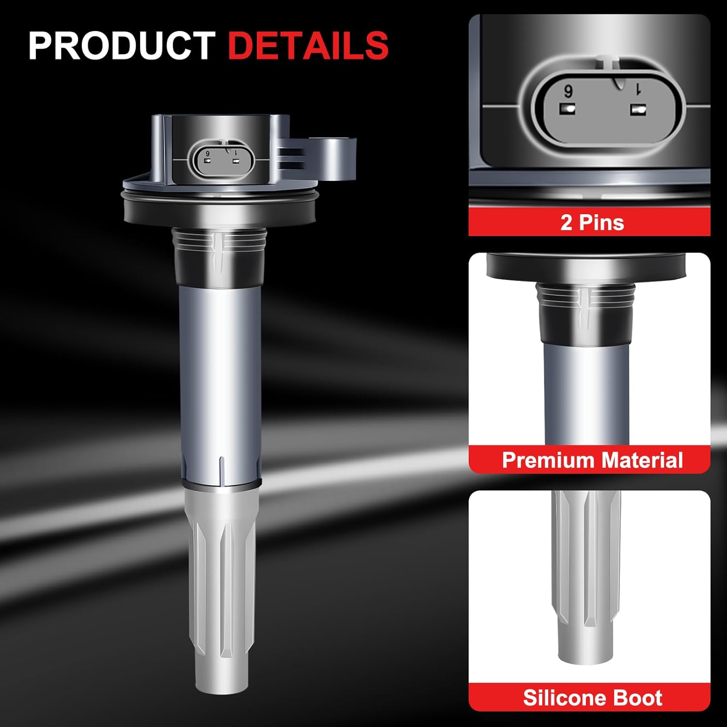 UF824 Ignition Coils Pack Fits for Ford F-150 V8 5.0L 2016 2017, Mustang V8 5.0L 2016 2017, Set of 8