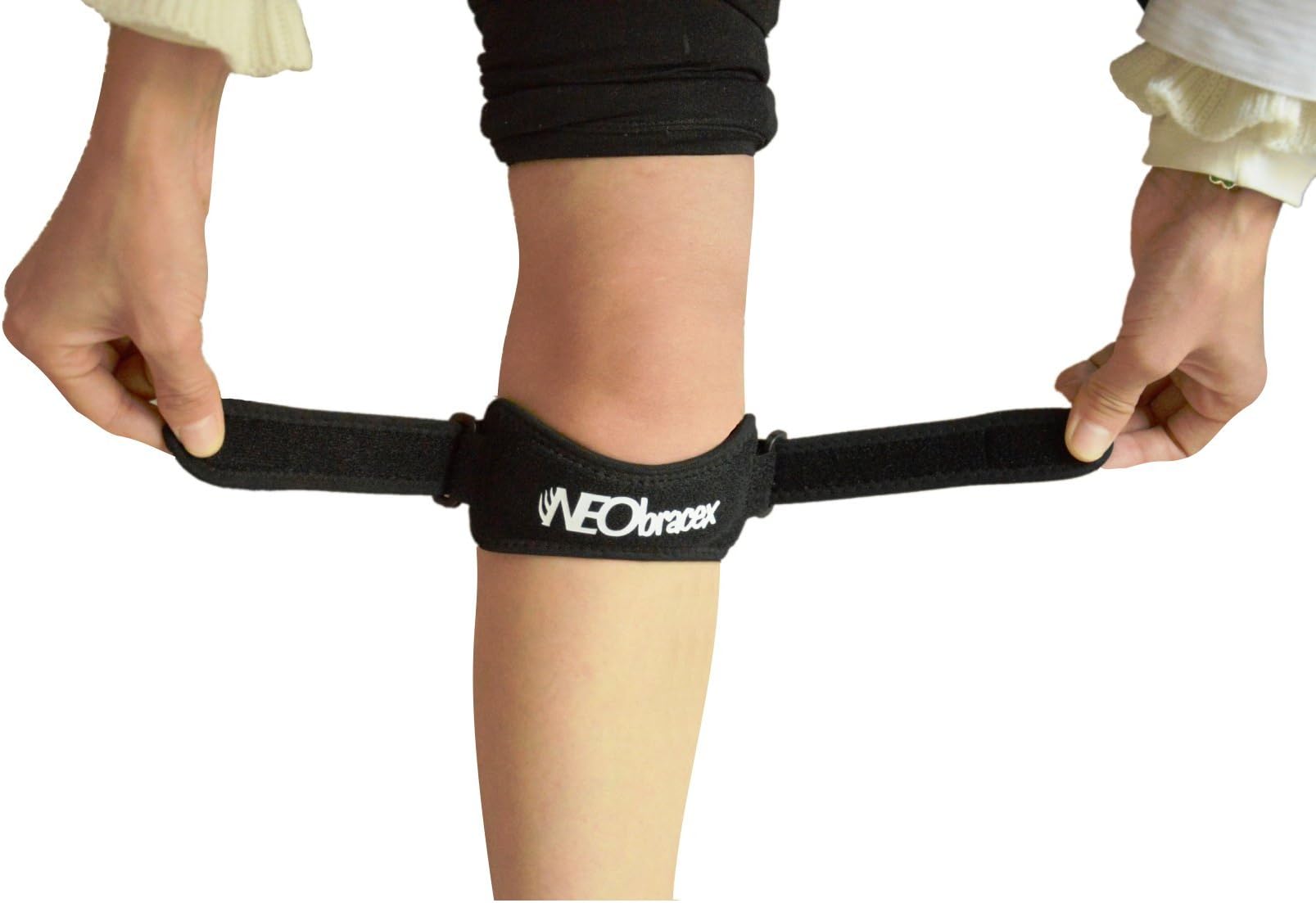 Patella Tendon Strap Knee Pain Relief & Patella Stabilizer for Jumpers Knee, Running, Tennis, Osgood Schlatter, Tendonitis, Fully Adjustable Knee Brace