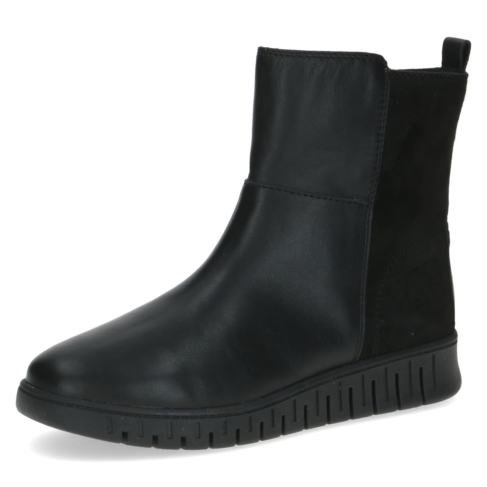 CAPRICE Comfort Women's leather ankle boots extra width H, Black (Black Comb), 7.5 UK