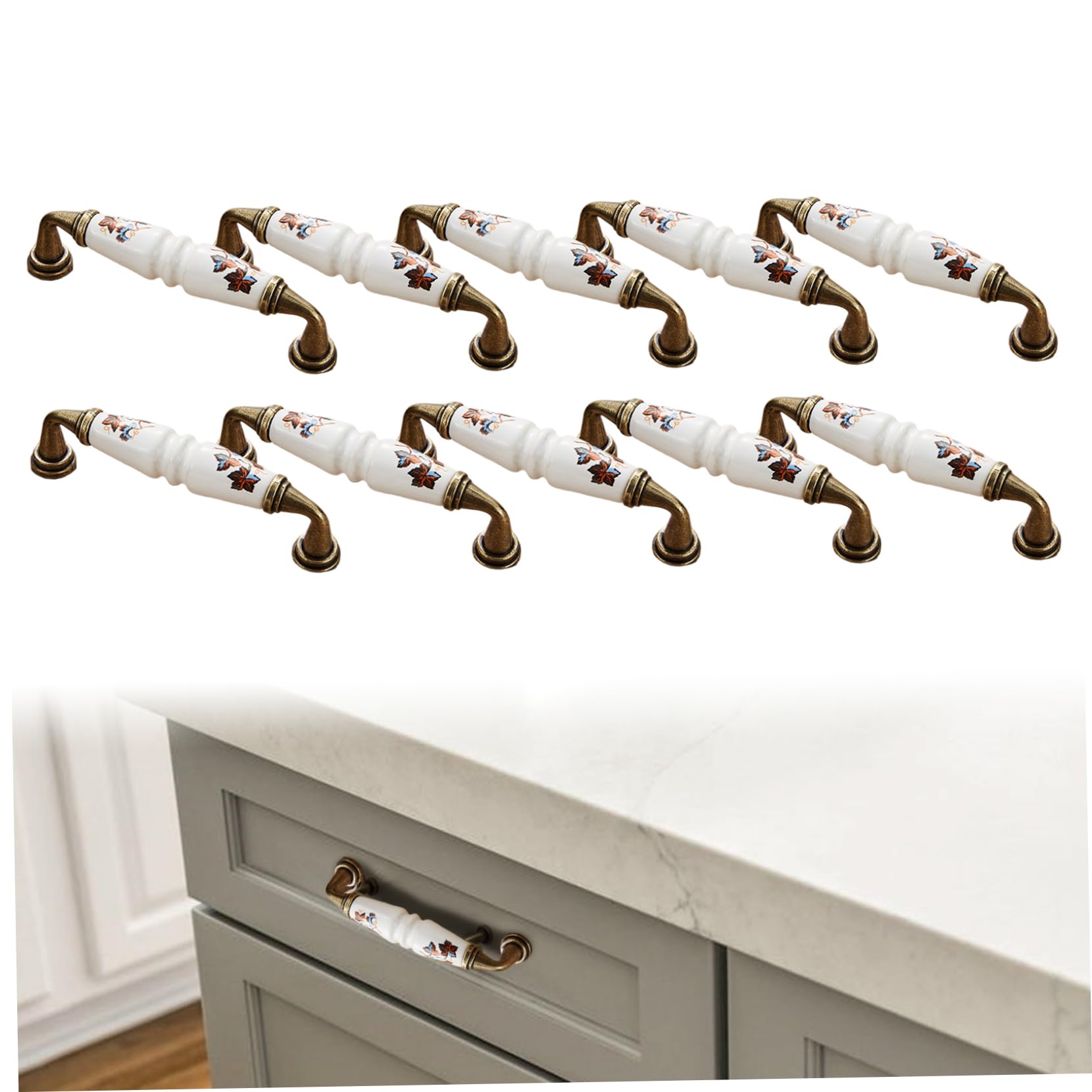 Poignée céramique vintage 96mm pour relooker un buffet de cuisine ou une commode