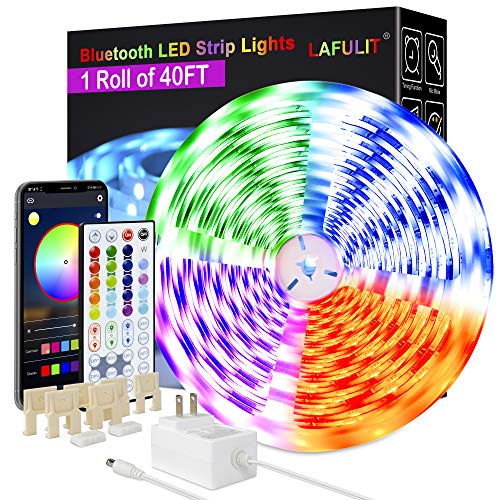 40ft Led Strip Lights, App and Remote Control Led Light Strips, Music Sync Color Changing SMD 5050 RGB Led Lights for Bedroom Room Home Decoration