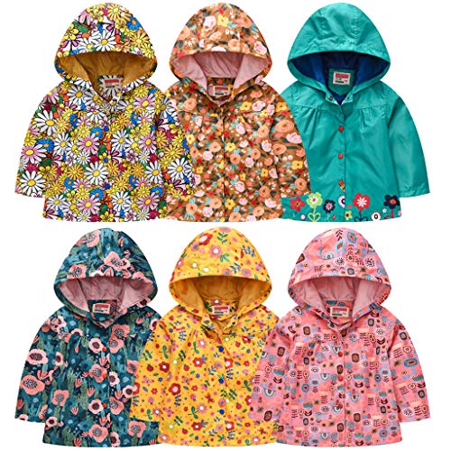 Toddler Boys Girls Rain Jacket Hooded Raincoat Windbreaker Lightweight Outdoor Windproof Lightweight zip Rainwear