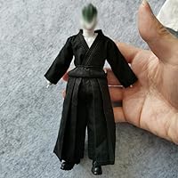 Vista 2 de 1/12 Samurai Kimono Ropa para 6" 6" 1:12 Figura de acción 1:12 Ropa de muñeca (parte superior negra y pantalones)