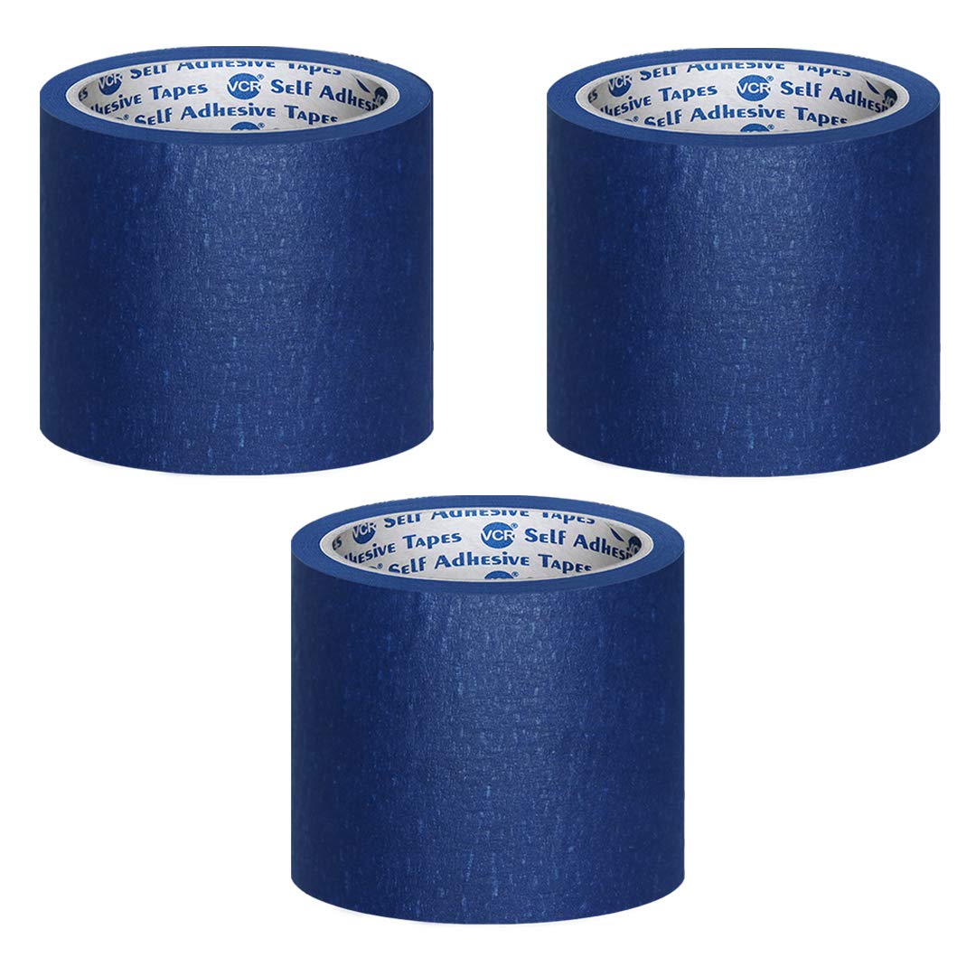 VCR Blue Masking Tape - 20 Meters in Length 96mm / 4" Width - 3 Rolls Per Pack - Easy Tear Tape, Best for Carpenter, Labelling, Painting and leaves no residue after a peel. (B08YD3WP6K) Amazon Price History, Amazon Price Tracker