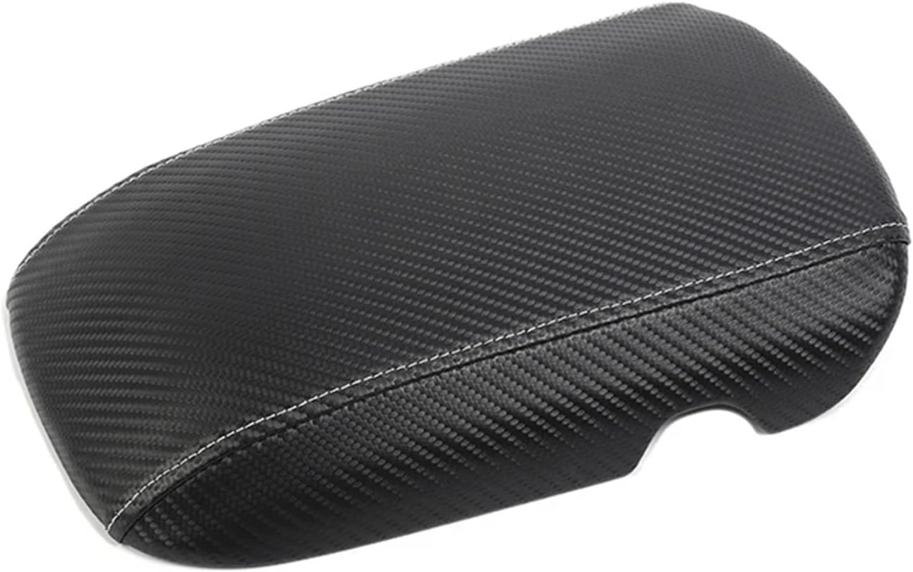 Car Center Console Armrest Box Pad Protective Cover Leather/ABS Auto Interior Accessories Compatible with Ford Mustang 2015-Up(Carbon Fiber Look)