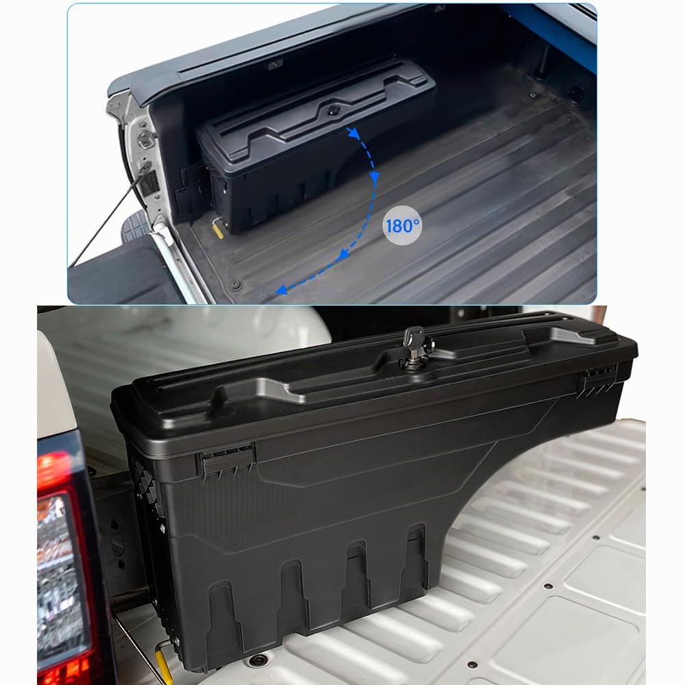 Cassetta degli attrezzi per Ford Ranger 2023 2024 2025 T9 Pickup universale bagagliaio letto organizer accessori 180° Swing Case (lato sinistro)