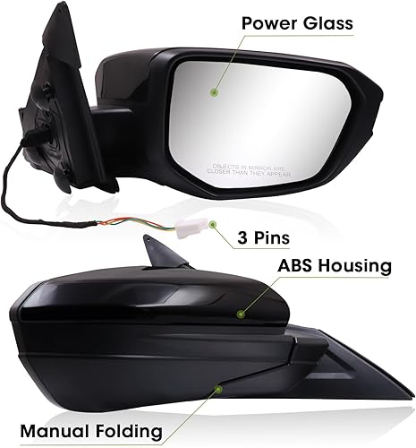 Miniatura 2 de SIZIOM Espejo lateral convexo del pasajero para Honda Civic 2016-2021 Sedan con vidrio eléctrico Plegado manual sin calefacción 3PIN Espejo