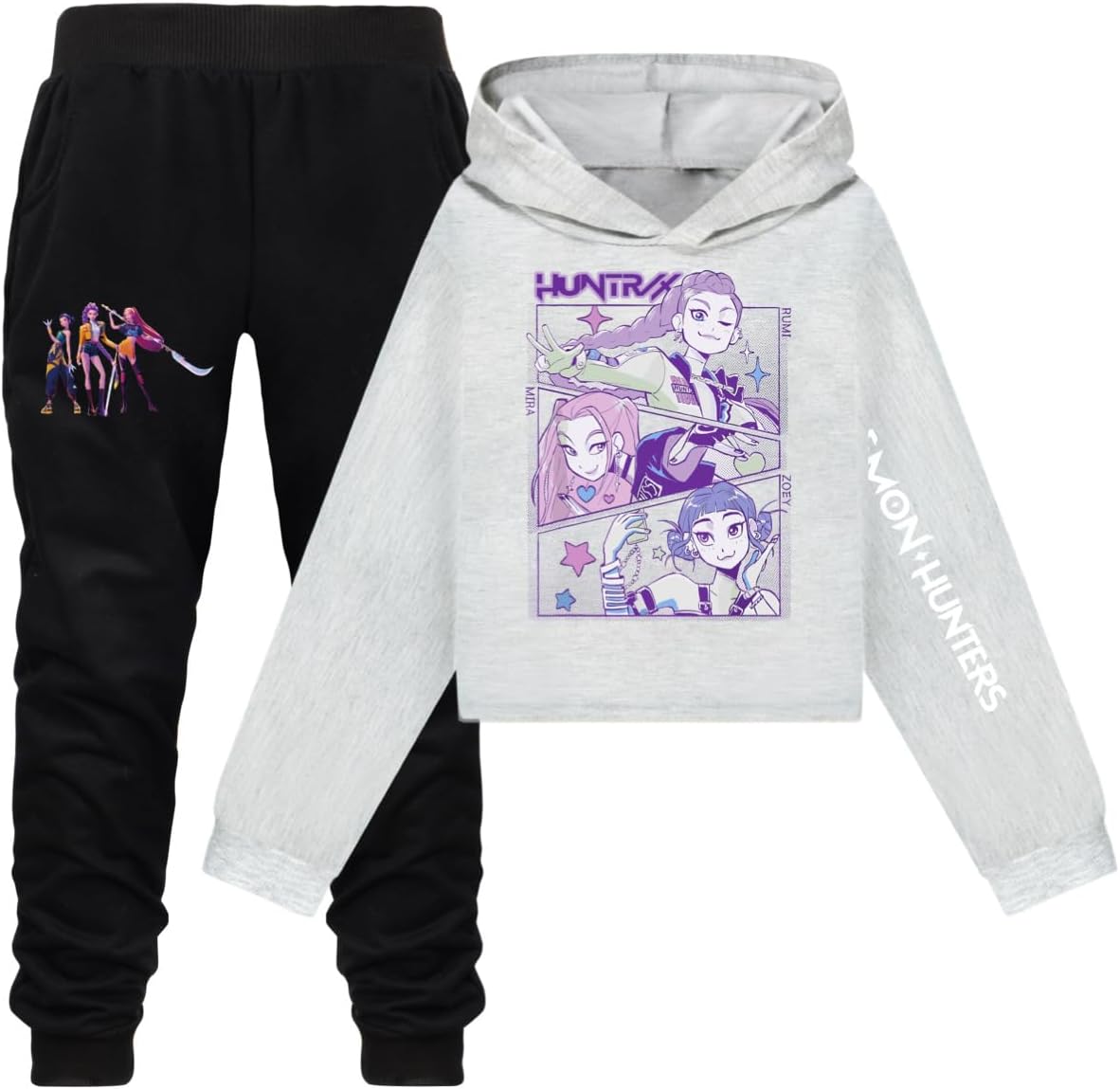 YuanDiann Kinder Tracksuit 2-teilig - Huntrix College Jacke & Jogginghose - Sportliches Set Für Jungen & Mädchen