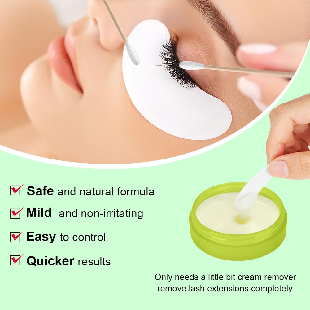 LOPHE Removedor de Adhesivo para Pestañas, 15 g Removedor de Maquillaje de Ojos, Removedor de Adhesivo En Crema para Extensión de Pestañas de, Adecuado para Personas Con Ojos Sensibles, Aroma a Lima