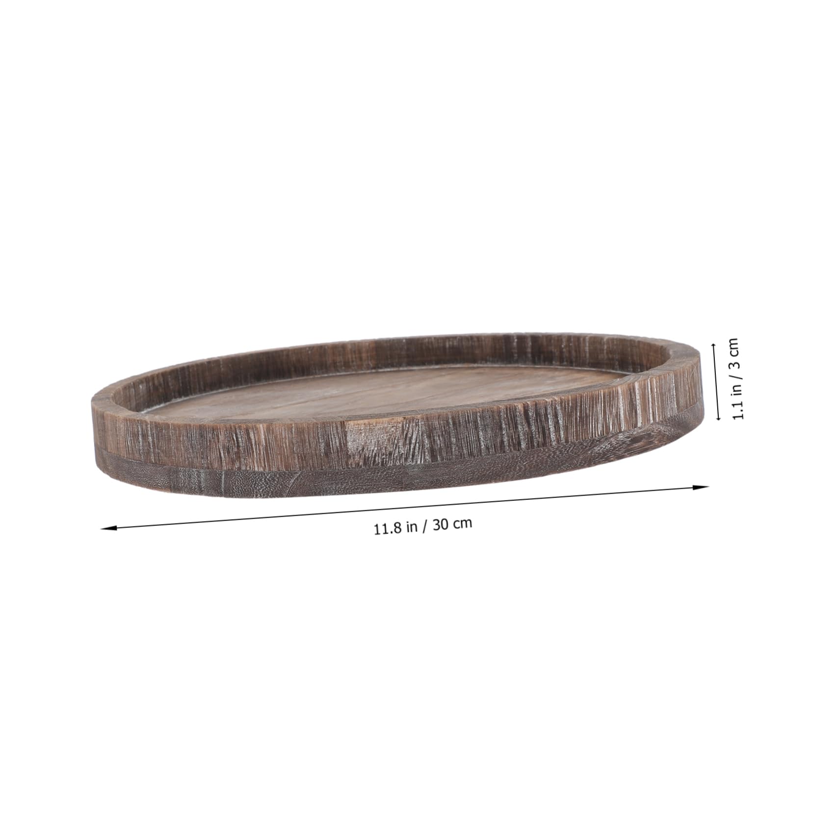 Bandeja Decorativa de Madera Redonda, 2 Piezas, para Servir
