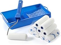 Vista 1 de Paint Roller -Small Paint Tray Set with High-Density Foam Mini Roller Refills, Roller Frame, Paint Tray, 4" Microfiber Roller Covers, House Painting