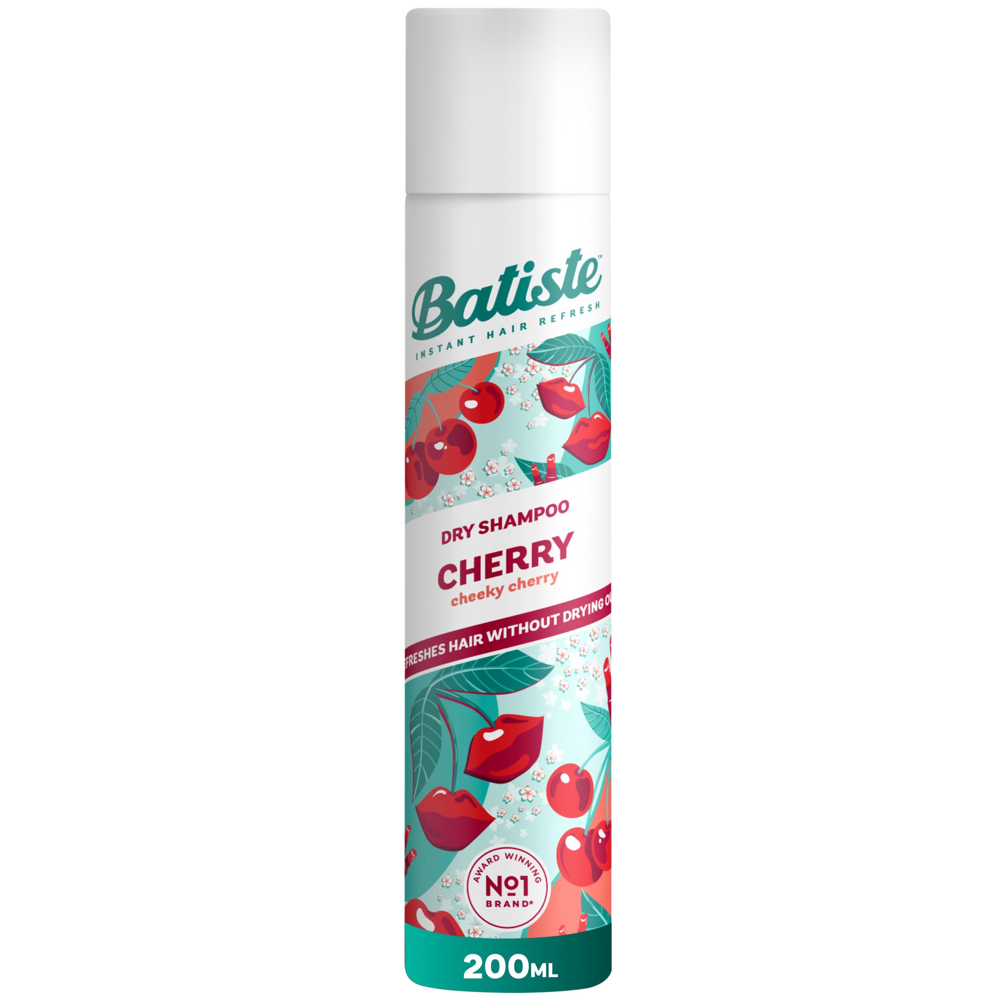 BatisteDry Shampoo in Cherry, Cool and Retro Fragance, No Rinse Spray to Refresh Hair in Between Washes – 200ml