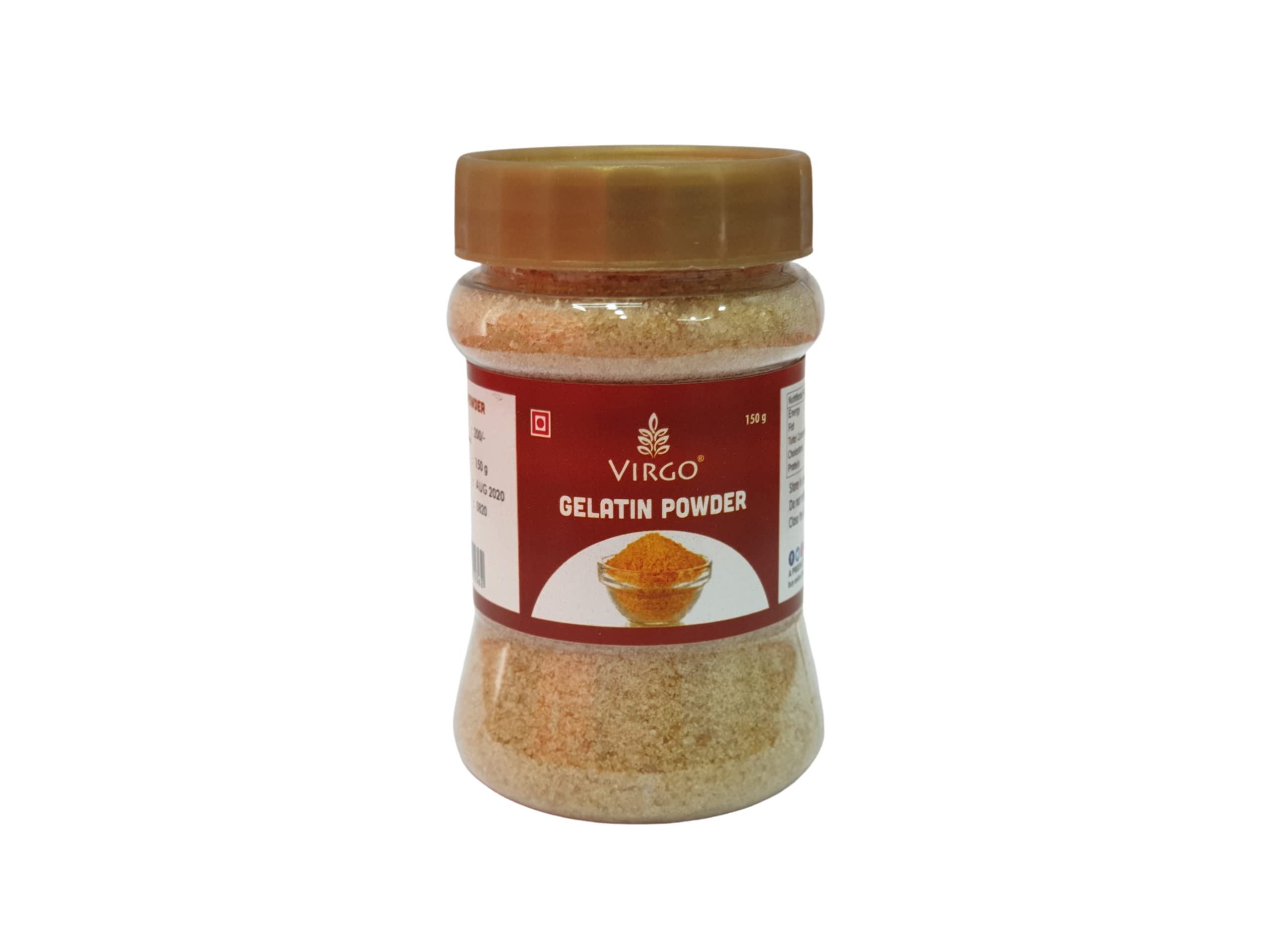 Virgo Gelatin Powder for jelly Making Food Grade and Face Mask, Gelatin for Cooking/Baking for Candies, Marshmallows, Cakes, Ice Cream, Desserts, Aspic, Corn, and Confections - 150 gms