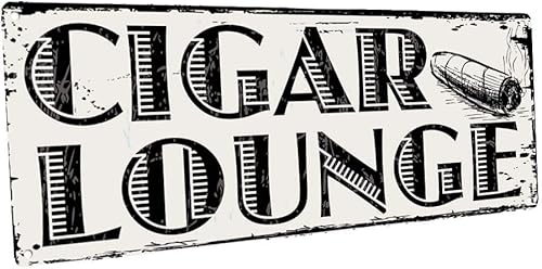 OMSC Letrero de metal para salón de cigarros, cueva de hombre, decoración de guarida, decoración de bar