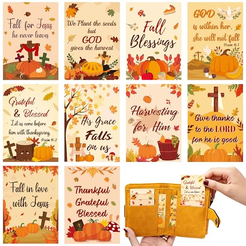 BeYumi Fall Religious Prayer Cards - 200Pcs Fall Pocket Wallet