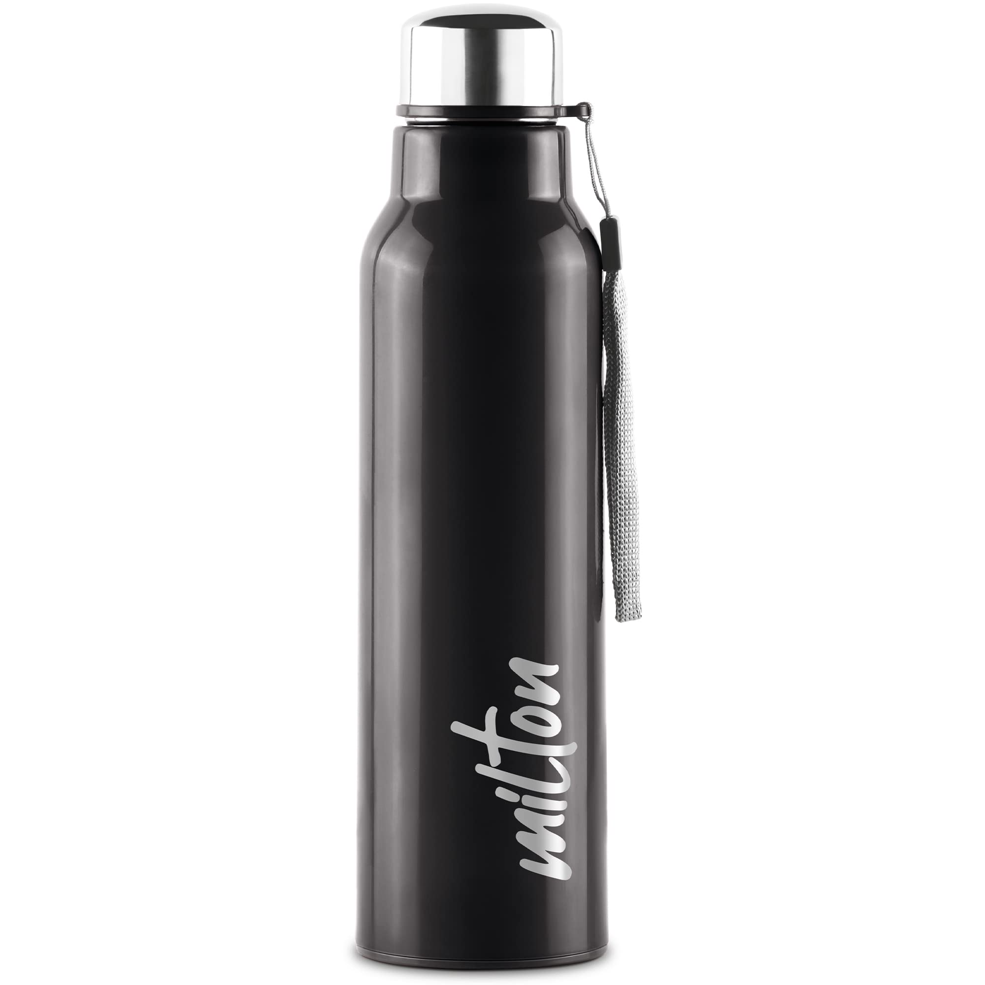 Milton Water Bottle Steel Fit 900 PU Insulated, Inner Stainless Steel Water Bottle, 630 ml, Leak Proof, BPA Free, Ideal for Home, Office, Gym, Travelling, Black