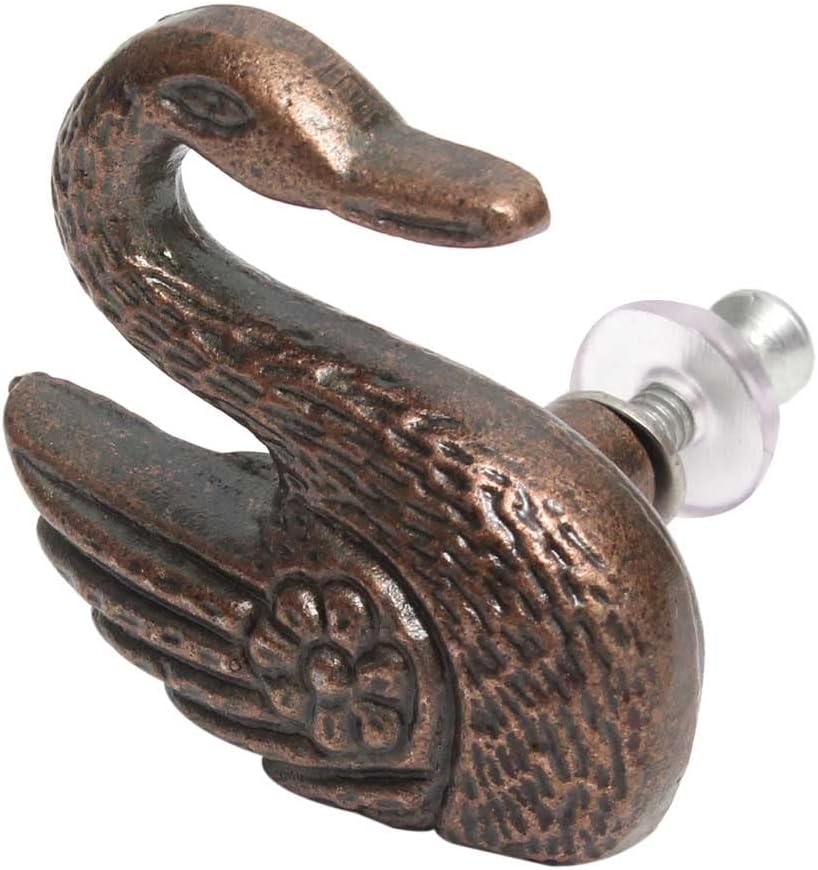 Indian Shelf Handmade 6 Piece Swan Iron Antique Designer Dresser Pulls Drawer Knobs Cabinet Handles Modern Finish
