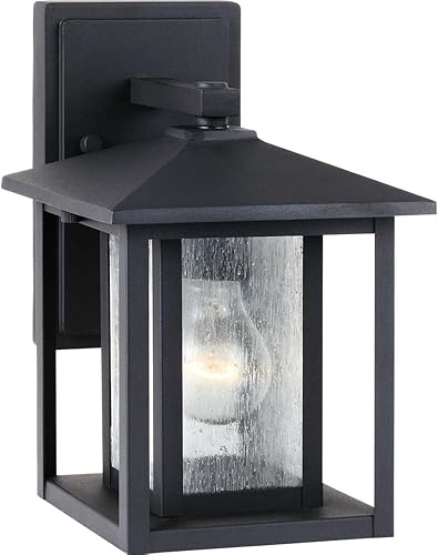 Generation Lighting 88025-12 Hunnington One - Farol de pared para exteriores, color negro