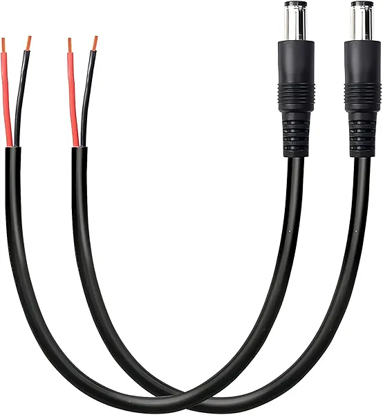 2Pack 6.3mmx3.0mm Power Pigtails Cable, DC6330 Male Plug to 2 Pin Bare Wire Open End, Power Supply Replacement for All-in-one Computer.