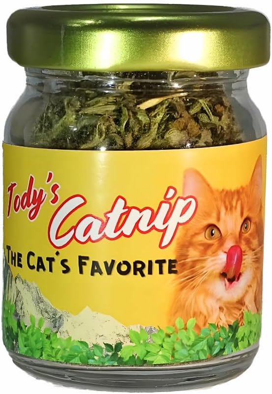 Tody's Catnip - Premium Dried Catnip Leave With Aroma Locked In Glass Bottle (60Ml)