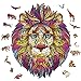 AthlChamp Holzpuzzle, Tolles Geschenk und Spielzeug für Erwachsene und Kinder, Unregelmäßige und einzigartige Form-Puzzleteile, 24 x 29,3 cm, 212 Teile, Löwe, Medium