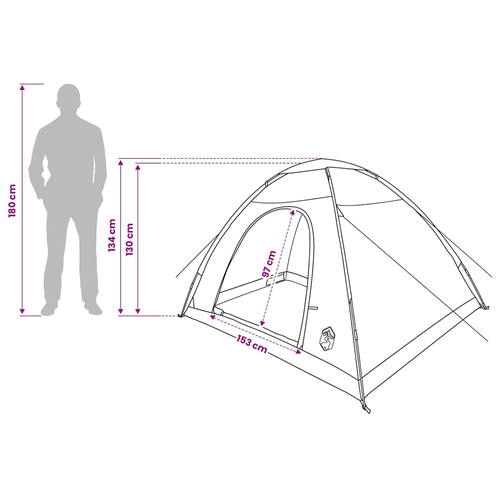 Tienda de campaña con techo blanco apagón 275 x 215 x 125 cm, 1 habitación, poliéster impermeable para 4 personas, fácil para familias, camping al aire libre para verano