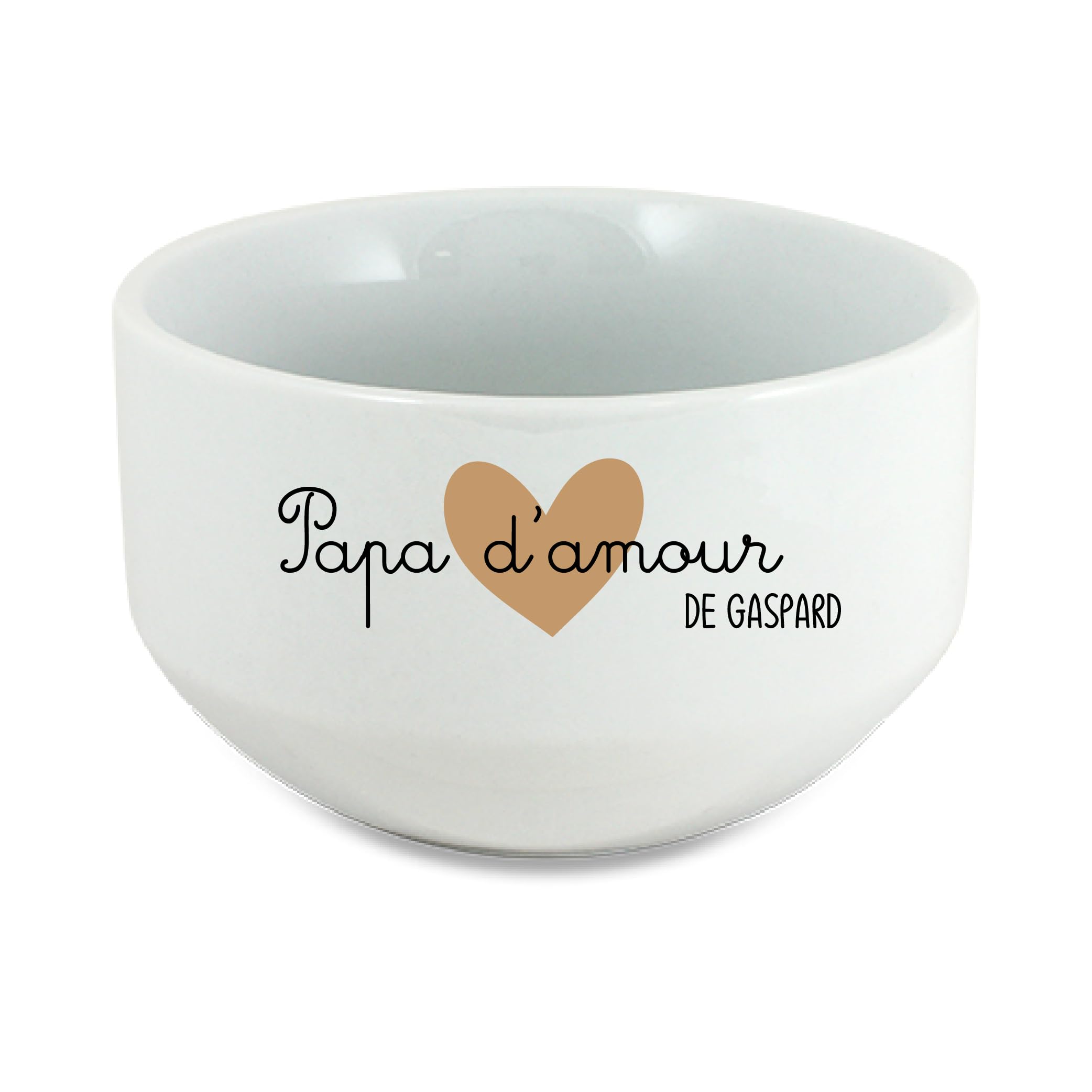 Bol Papa d'Amour Personnalisé 600 ml – Cadeau Fête des Pères Original – Bol Prénom Enfant Petit Déjeuner