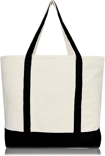 Miniatura 6 de DALIX 22" Heavy Duty Cotton Canvas Tote Bag (Zippered)