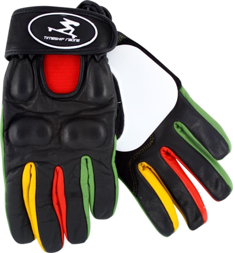 Timeship Kody Noble Slide Gloves Large Black Rasta Skate Pads